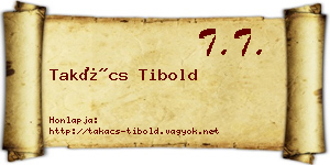 Takács Tibold névjegykártya